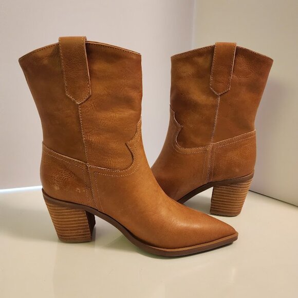 Tony Bianco Tan Leather Cowgirl Boot 7.5 - Picture 5 of 5